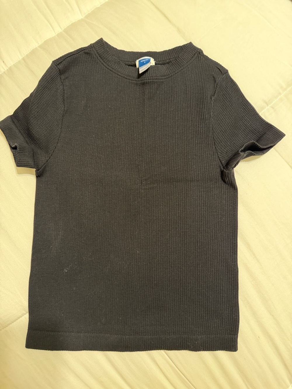 Old Navy Black Ribbed Short Sleeve Tee